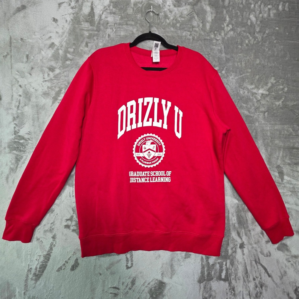 Threadfast Drizly U Graduate School of Distance Learning Red Sweatshirt Large